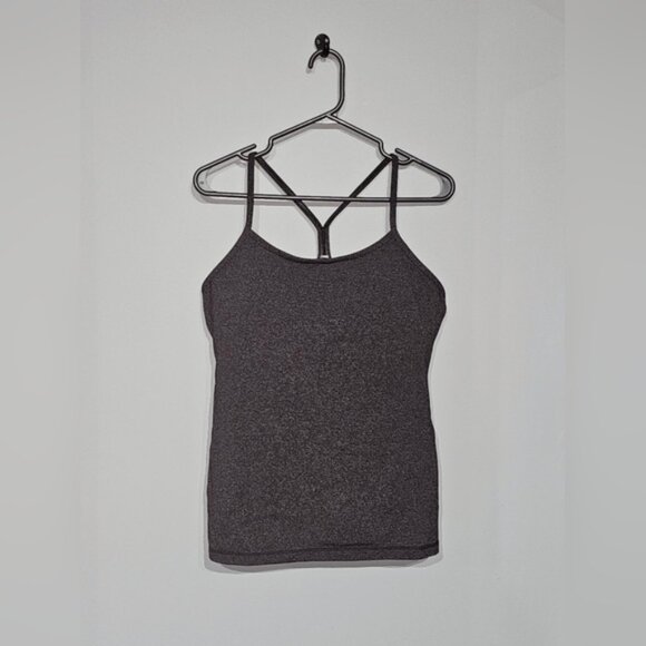 Lululemon Power Pose Tank Heathered Black Size 10 - Picture 3 of 15